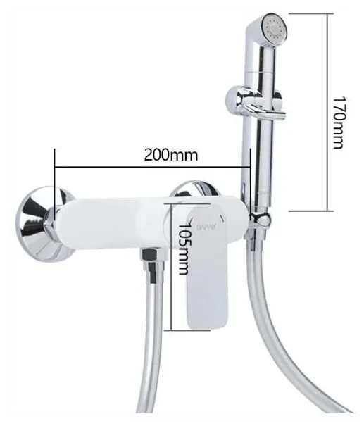 Гігієнічний душ Gappo G48 G2048-8 Білий/Хром - фото 6