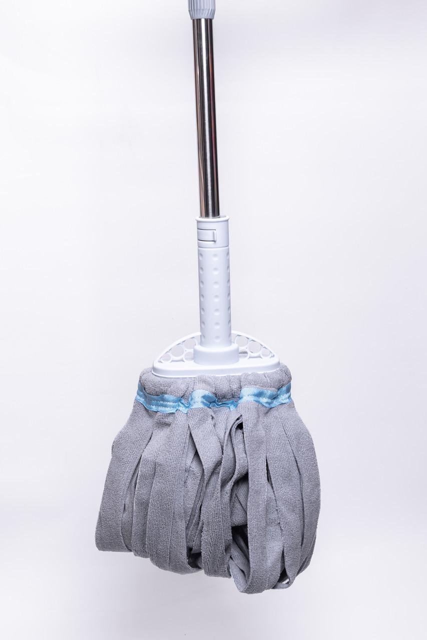 Швабра для влажной уборки с круглой насадкой из прочных волокон и металлической ручкой HP-35015-17 (A-035237) - фото 3 Швабра для влажной уборки с круглой насадкой из прочных волокон и металлической ручкой HP-35015-17 (A-035237) - фото 3