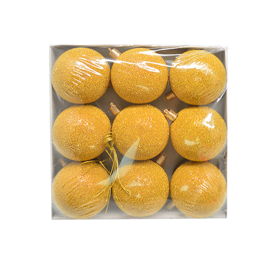 Елочные новогодние шарики Магическая-новогодняя 9532-6 9 шт. Yellow (585082)