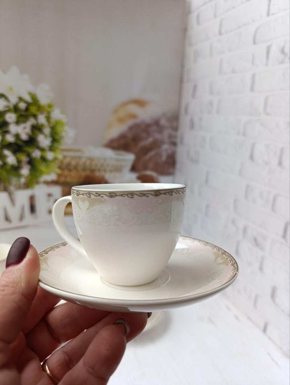 Сервіз кавовий SNT Перламутр порцеляна 100 мл 12 пр. Білий (15307) - фото 2 Сервіз кавовий SNT Перламутр порцеляна 100 мл 12 пр. Білий (15307) - фото 2