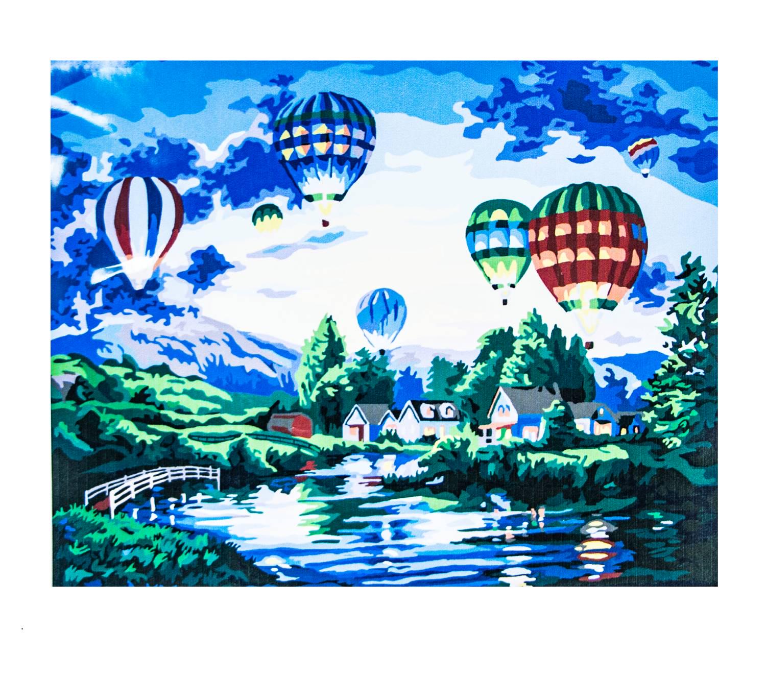 Картина по номерам Воздушные шары с красками и кистями 50х65 см Multicolor (784982686)