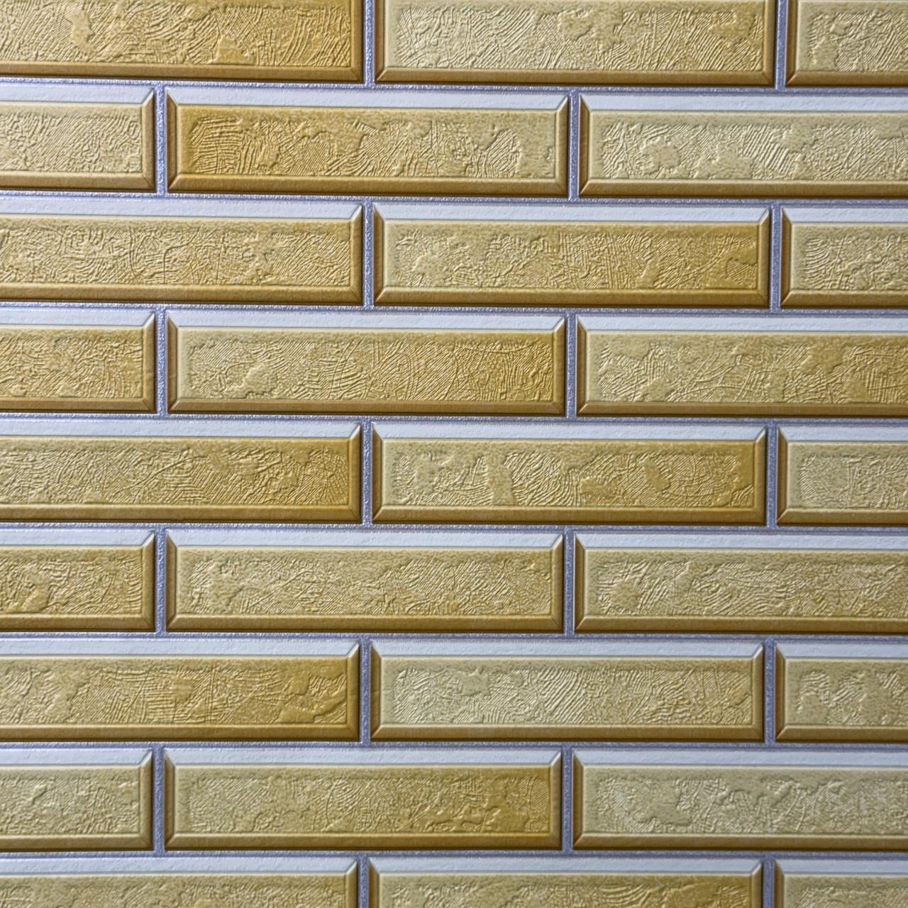 Обои виниловые на бумажной основе Славянские обои под кирпич 53 см Желтый (5753-08)