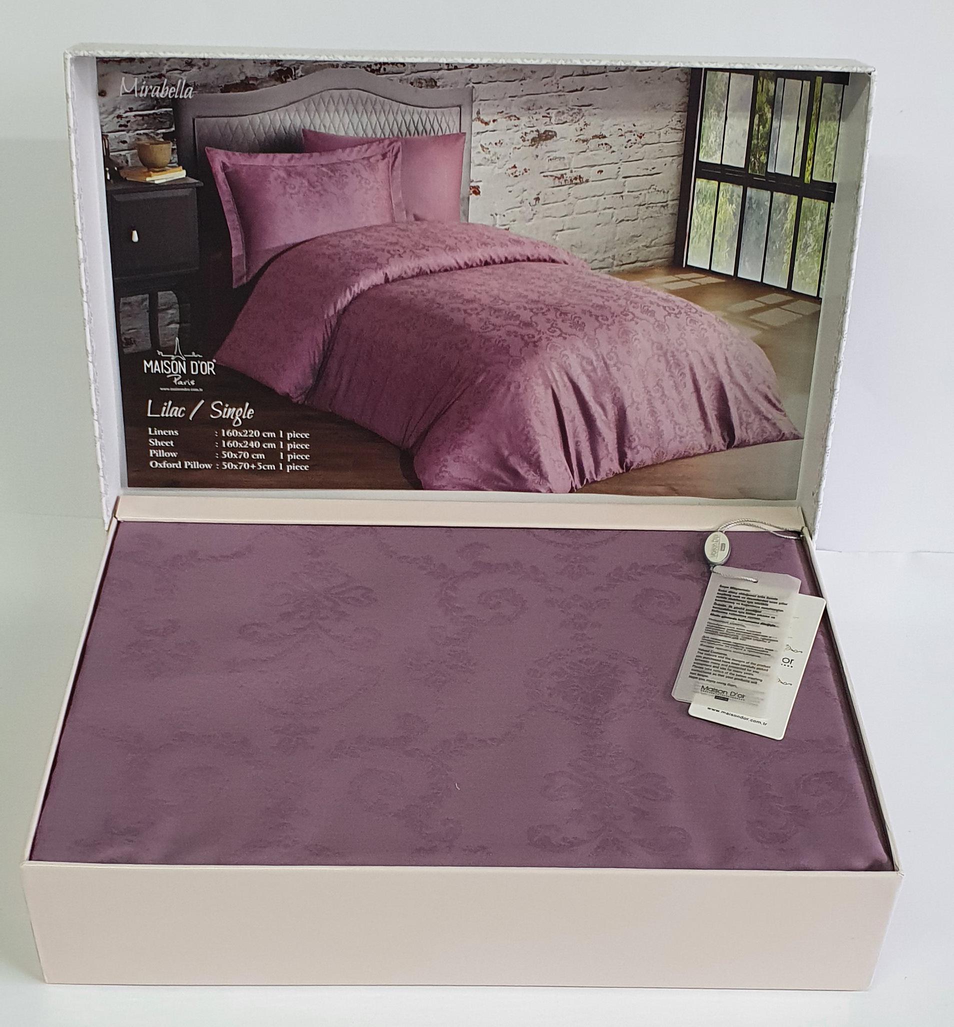 Комплект постельного белья Maison D'or Cатин жаккард 160х220 Mirabella Lilac (02MD160220SMirabella12)