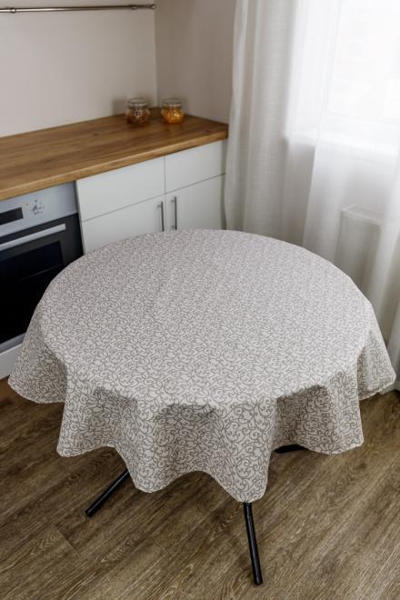 Скатерть Simfoni Вензель d 136 см Капучиновый (33619)