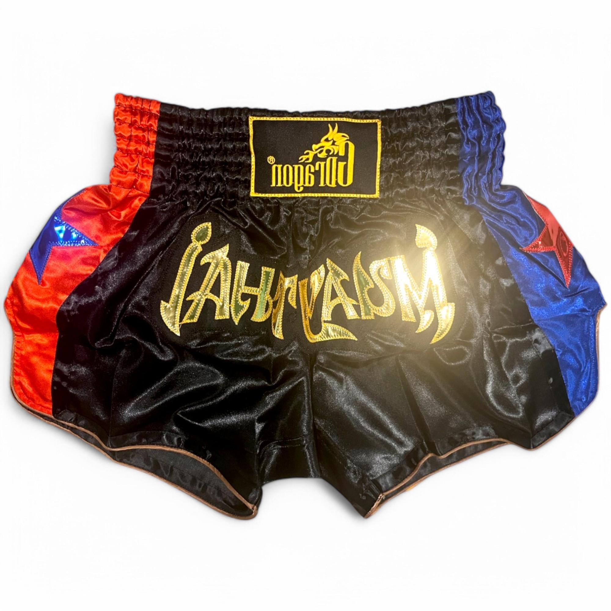 Шорты для тайского бокса GDragon Sport мужские Черный/Красный/Синий