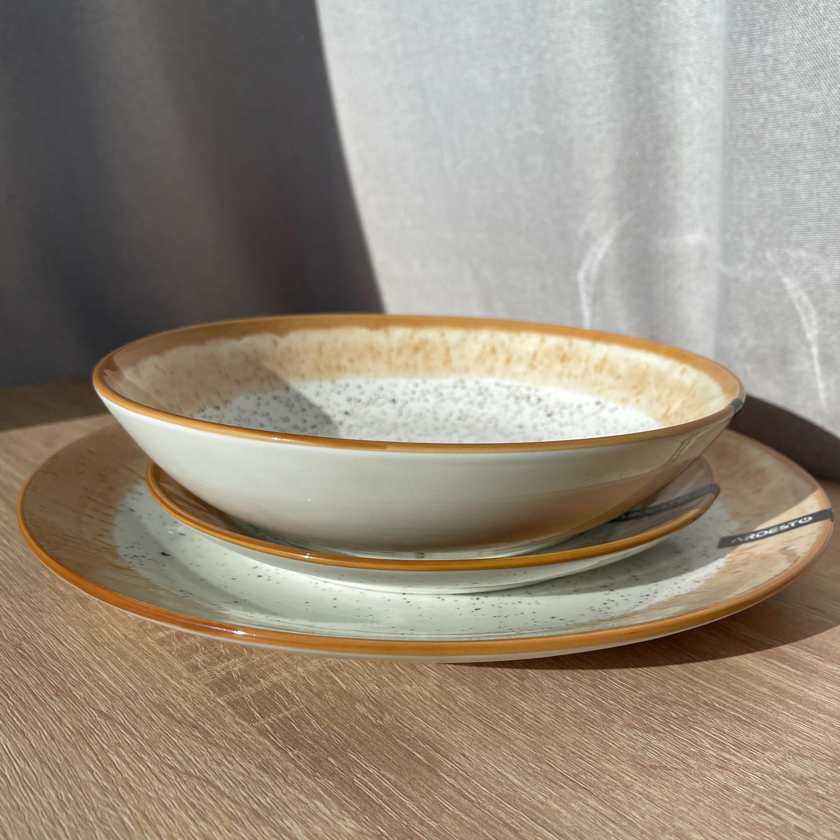 Столовый сервиз Ardesto Siena 3 предмета 1 персона фарфор Бело-оранжевый - фото 9 Столовый сервиз Ardesto Siena 3 предмета 1 персона фарфор Бело-оранжевый - фото 9