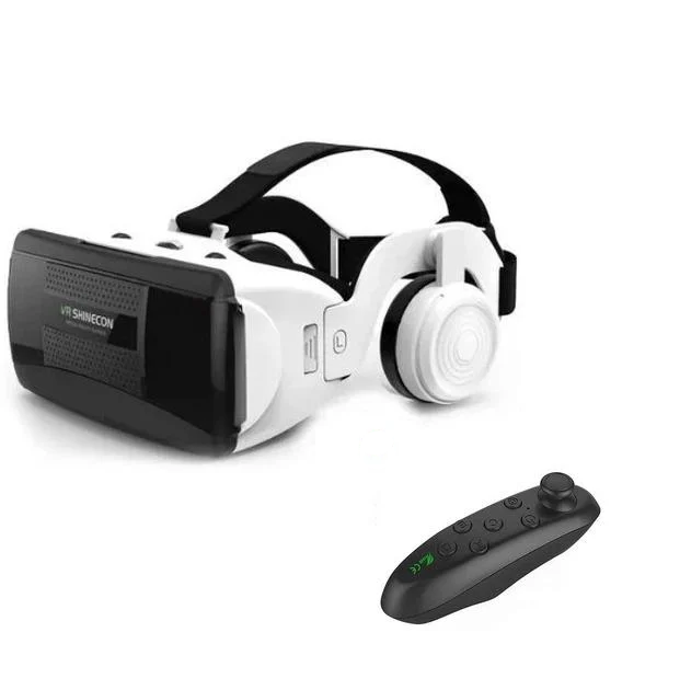 Окуляри віртуальної реальності Shinecon SC-G06EB Bluetooth з 3D-ефектом/навушниками для смартфонів з екраном 4,7-7" з пультом Black Bluetooth
