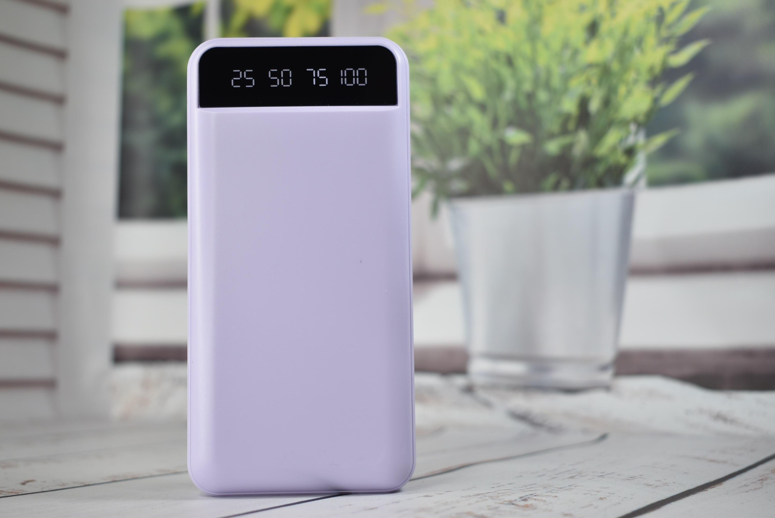 Повербанк KJ-P16 20000 mAh 5В с фонариком Lilac