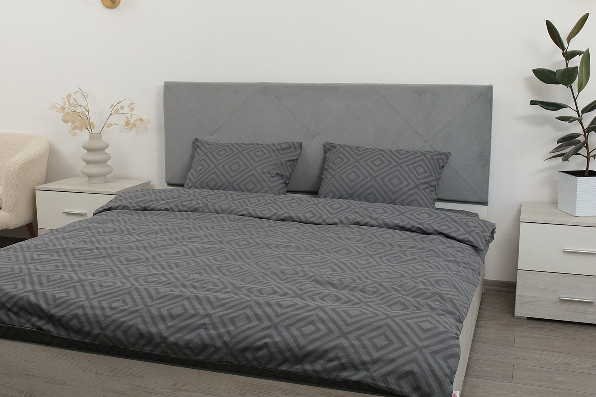 Комплект постельного белья евро Amore Glux-126 бязь Серый (KPB-Ae-Glux-126gr(50x70)_) - фото 2 Комплект постельного белья евро Amore Glux-126 бязь Серый (KPB-Ae-Glux-126gr(50x70)_) - фото 2