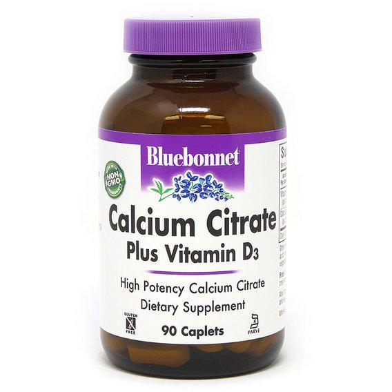 Микроэлемент Кальций Bluebonnet Nutrition Calcium Citrate Plus Vitamin D3 90 Caplets (BLB0710)