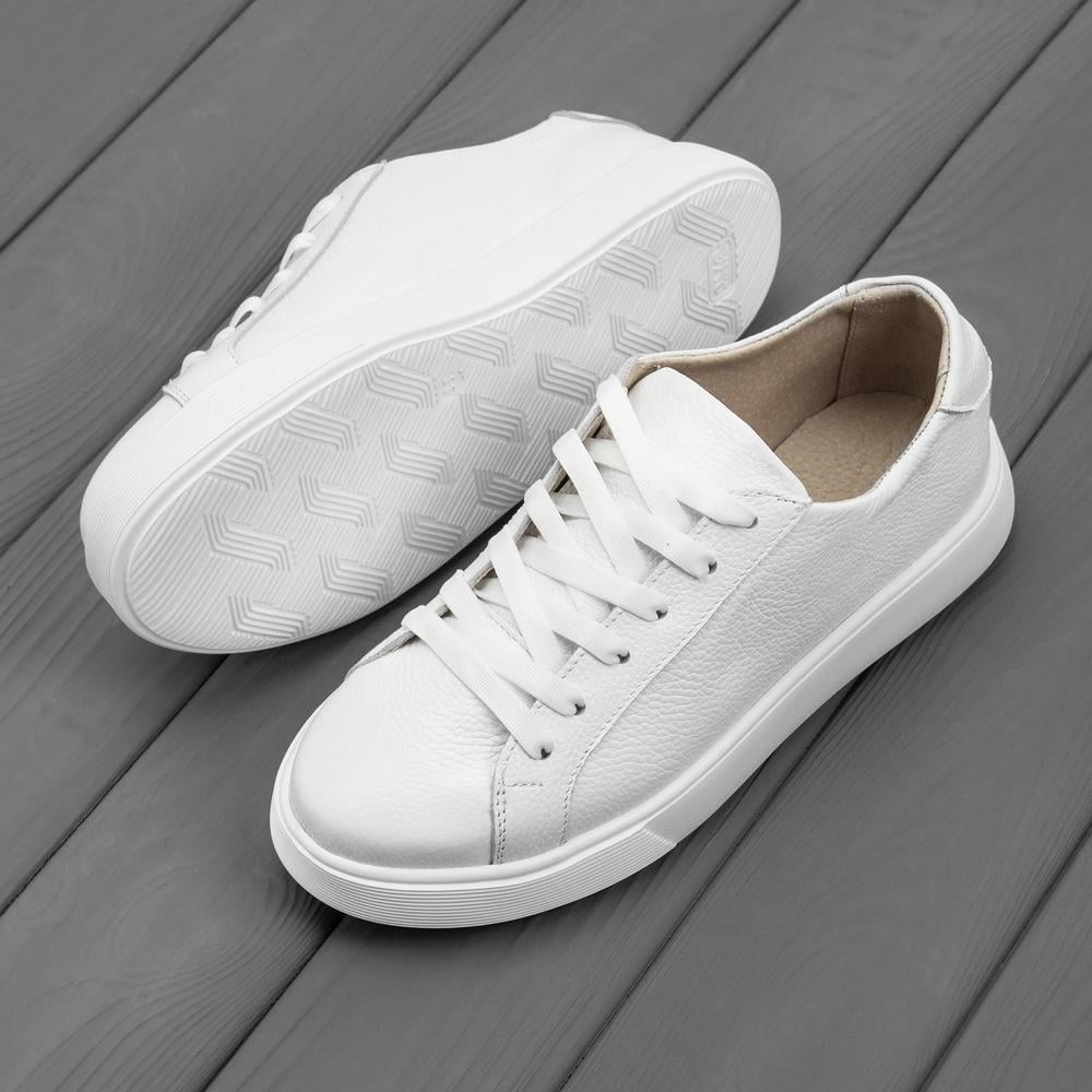 Кроссовки женские Kindzer LUX 1206 из кожи классические р. 37 Белый (120637) - фото 2