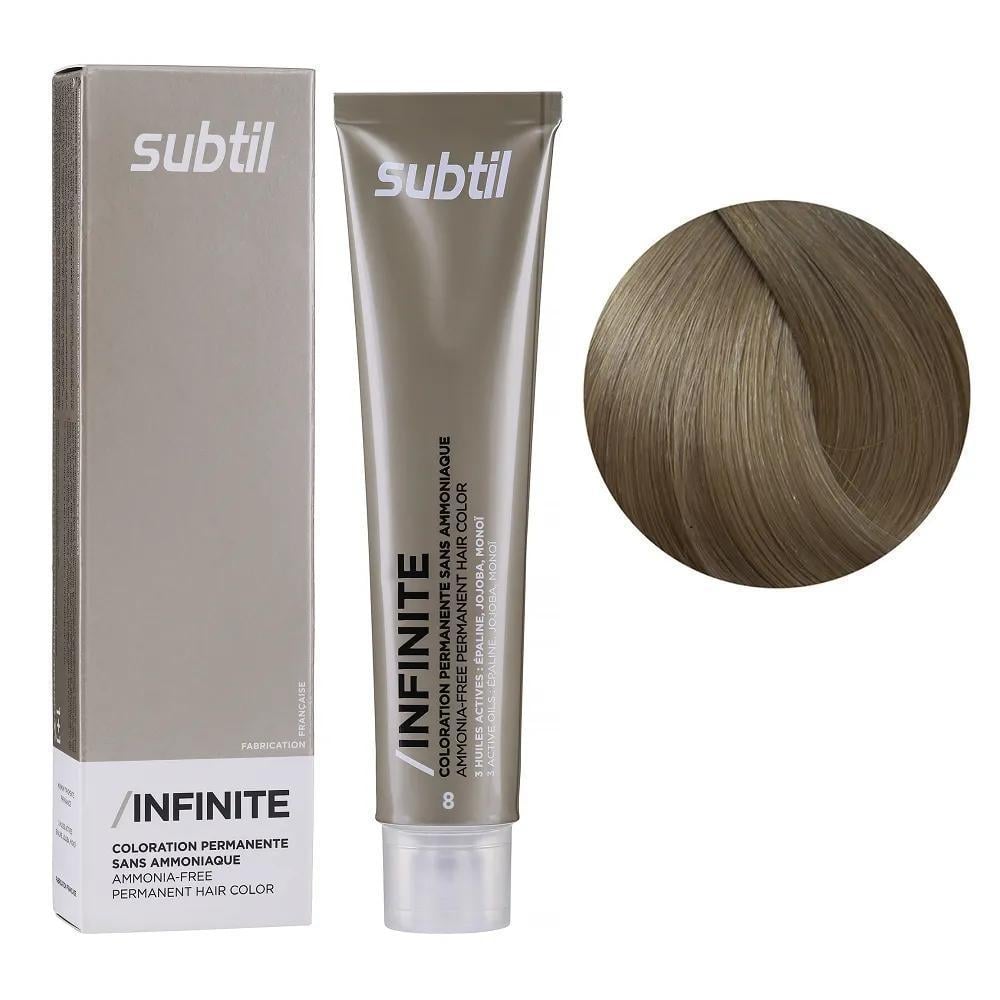 Крем-краска безаммиачная для волос Subtil Infinite Permanent Hair Color 8 Светлый блондин 60 мл