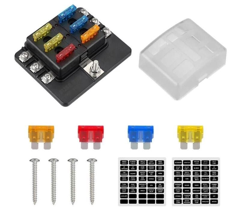 Блок предохранителей универсален на 6 шт.