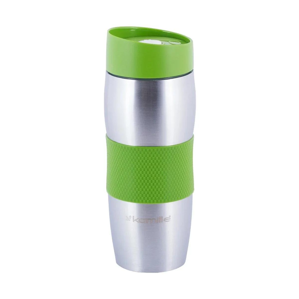 Термокружка Kamille 2053R из нержавеющей стали 380 мл Зеленый - фото 1