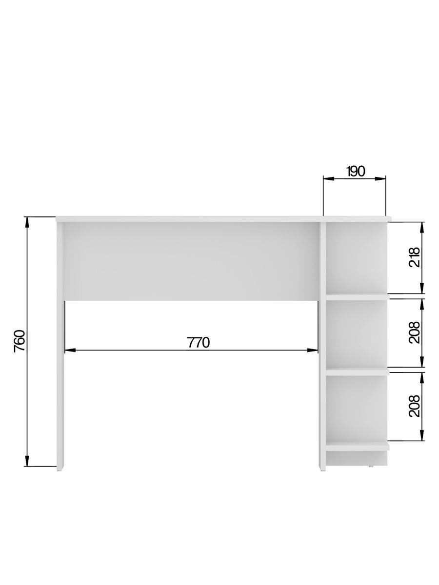 Стол компьютерный Furnigrade КС1 76х100х50 Белый - фото 3