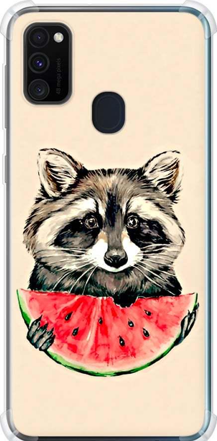 Чехол на Samsung Galaxy M21 M215F Енотик с арбузом (4605sp-2016-42517) Чехол на Samsung Galaxy M21 M215F Енотик с арбузом (4605sp-2016-42517)