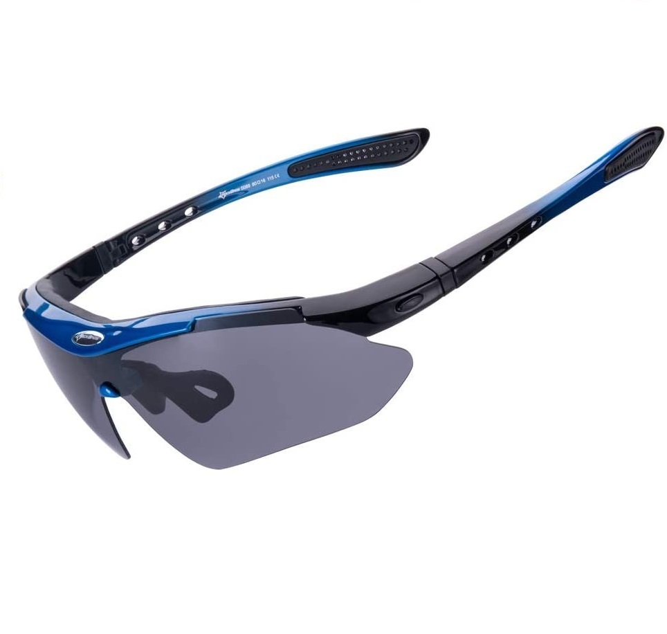 Очки спортивные RockBros Polarized UV400 5 линз Черно-синий - фото 2