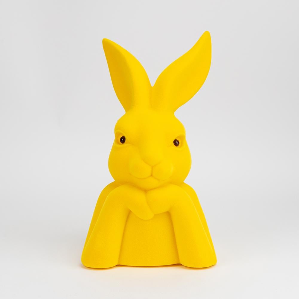 Фигурка флоковая Пасхальный кролик 40 см Желтый
