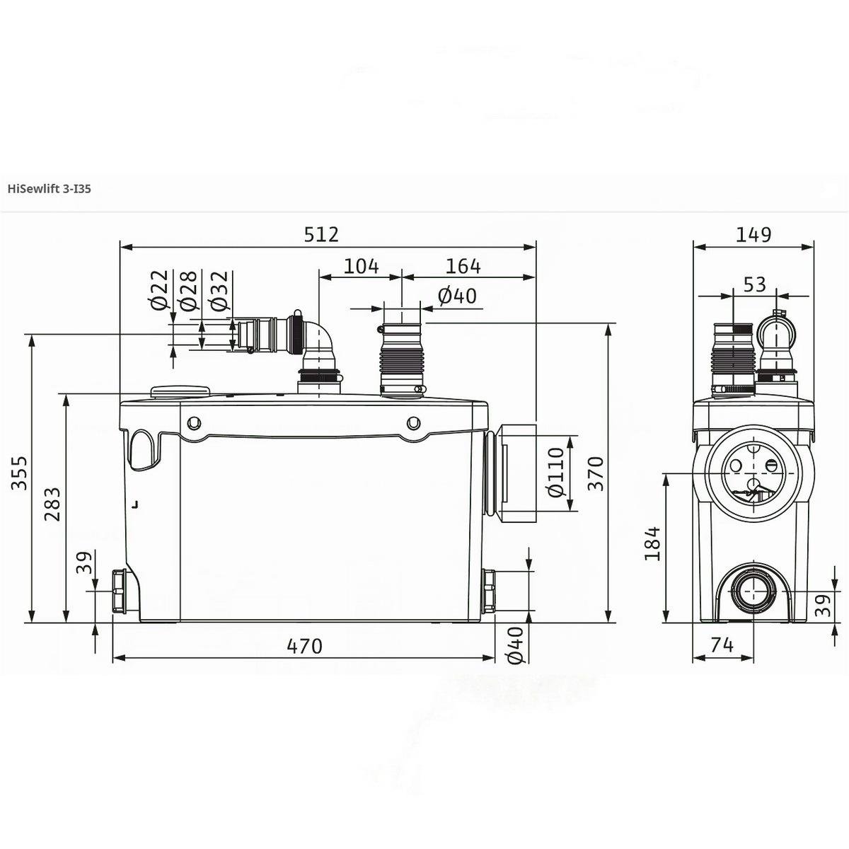 Канализационная установка Wilo HiSewlift 3-I35 4191674 400 Вт (202201) - фото 2