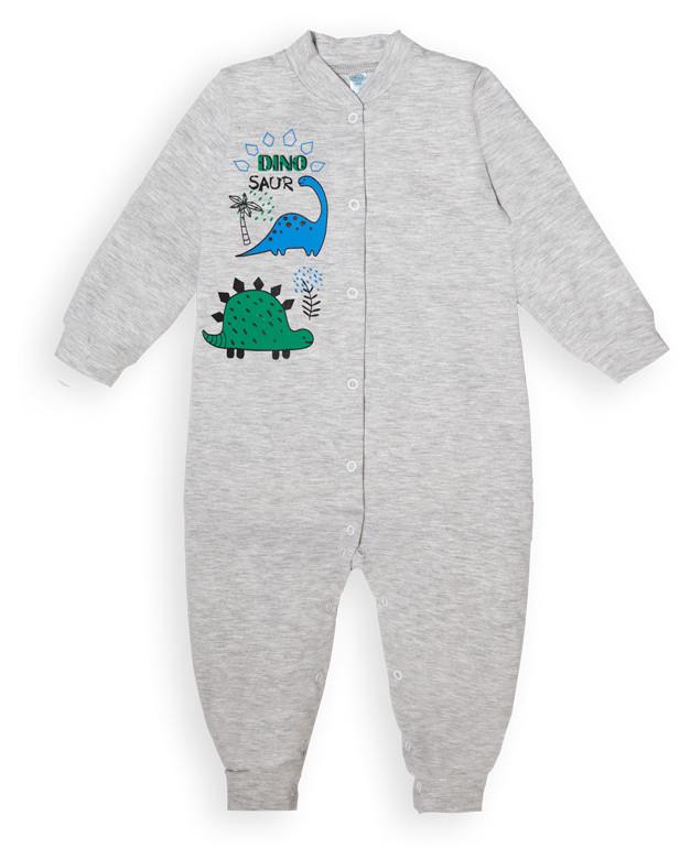 Комбінезон дитячий бавовняний для хлопчика Gabbi КВ-22-2-32 Dino 80 см Сірий (13315)