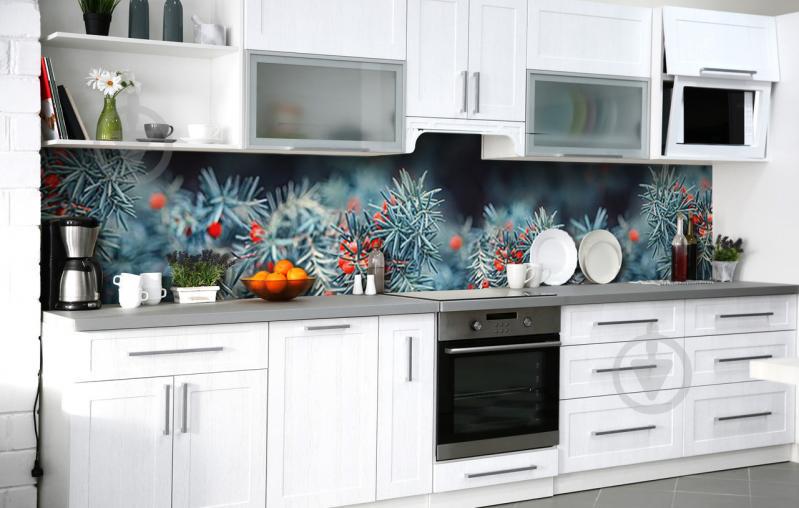 Скинали на кухню Zatarga «Тис обыкновенный» 600х3000 мм виниловая 3Д наклейка кухонный фартук самоклеящаяся