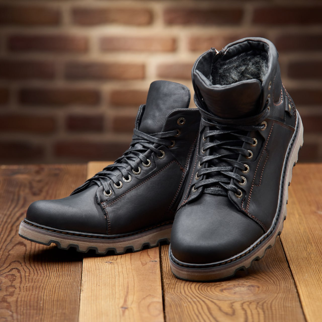 Черевики чоловічі зимові утеплені на хутрі р. 40 26,5 см Чорний (30241141) - фото 3