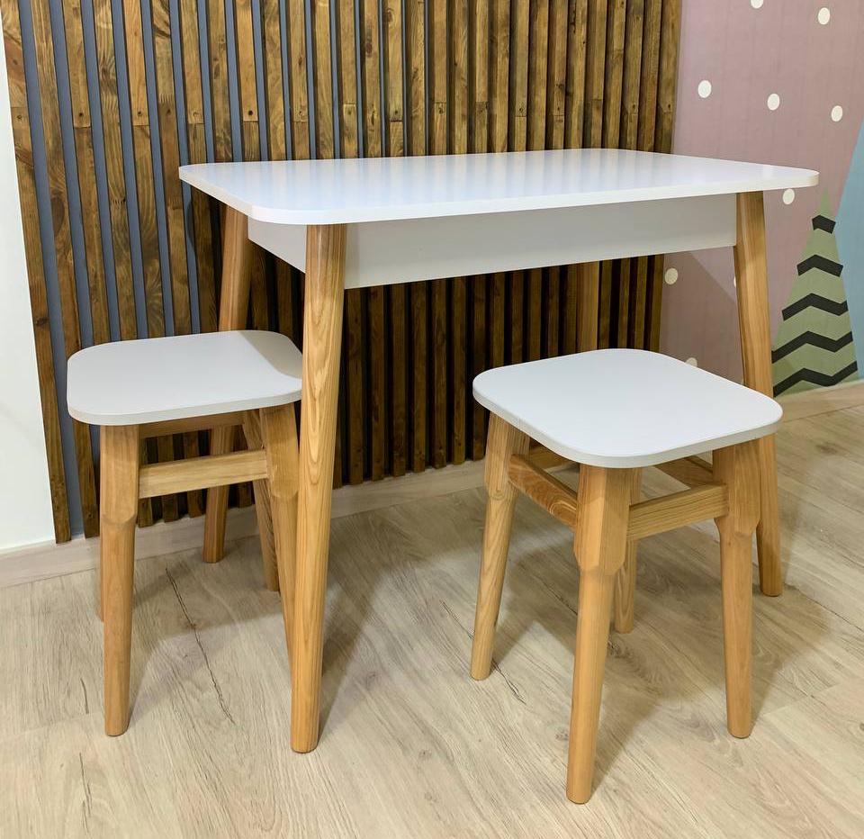 Обеденный стол Lion Маями-2 деревянные ножки 900х600х730 мм Нимфея Альба Белый (26430435) - фото 3 Обеденный стол Lion Маями-2 деревянные ножки 900х600х730 мм Нимфея Альба Белый (26430435) - фото 3