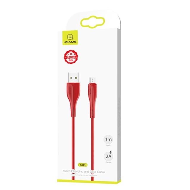 Кабель Usams SJ373 U38 microUSB 2 A 1 м Red (3151620)