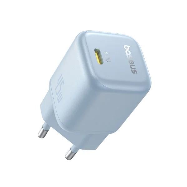 Зарядний пристрій мережевий BASEUS PicoGo GaN 45W USB-C EU з швидкою зарядкою Galaxy Blue (P10176800313-00)