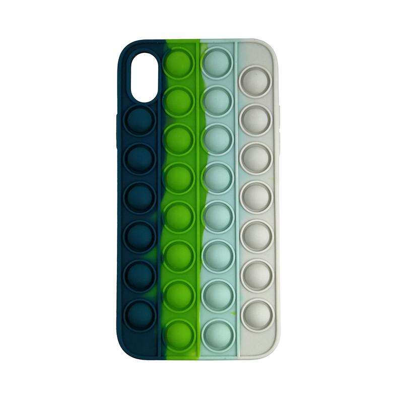 Чехол Pop it Silicon case iPhone XR Blue+Green+White (29caa1-4062)