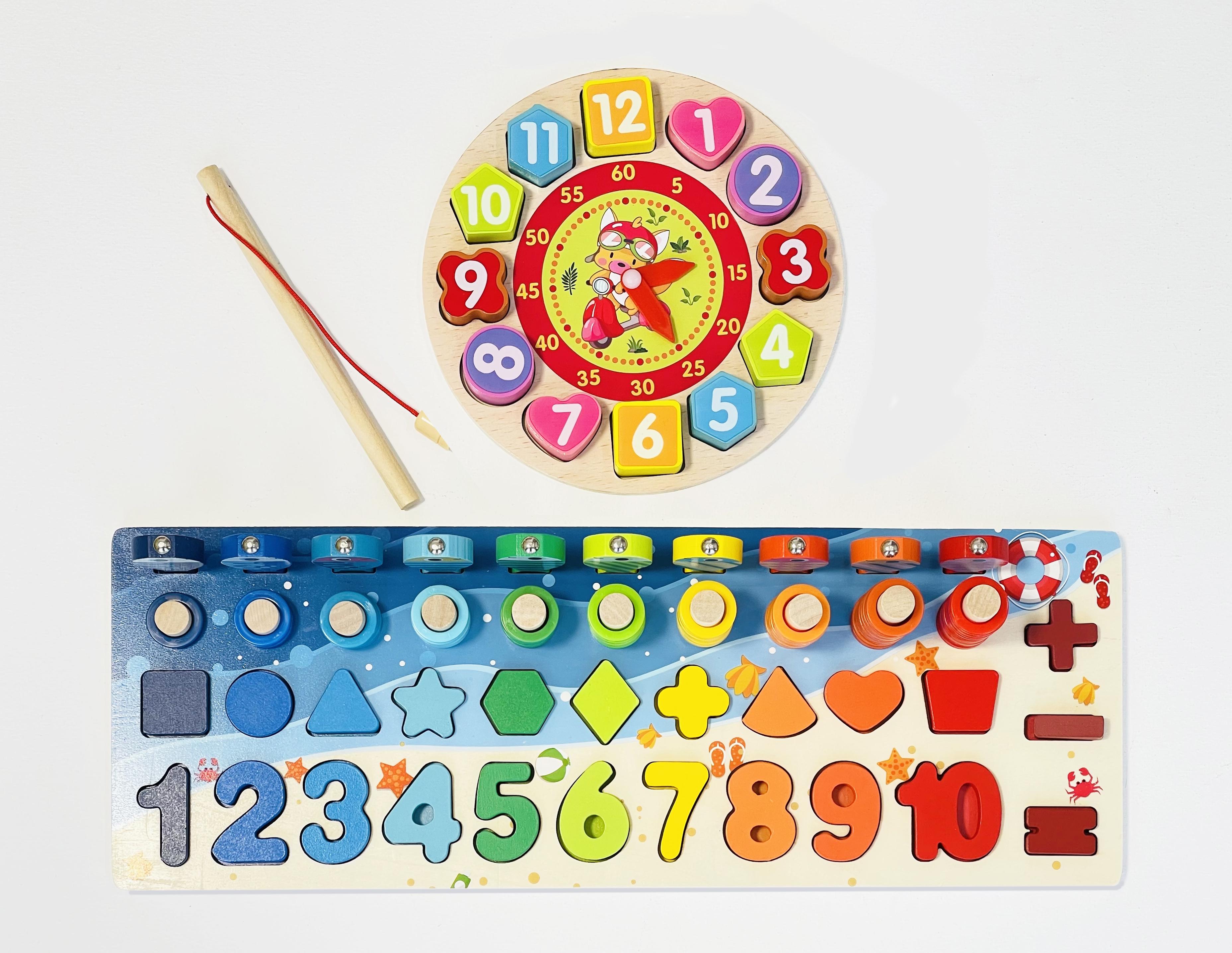 Детская деревянная игрушка геометрика рыбалка Oray часы монтесори развивающая - фото 4 Детская деревянная игрушка геометрика рыбалка Oray часы монтесори развивающая - фото 4