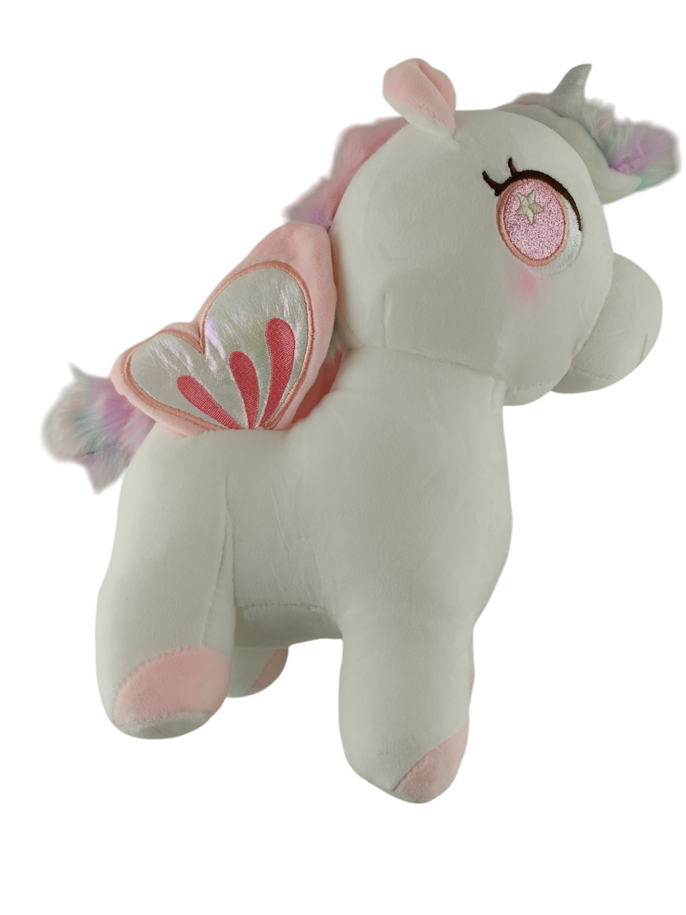 Плюшевая игрушка Единорог 27 см Белый с розовым (000025) Плюшевая игрушка Единорог 27 см Белый с розовым (000025)