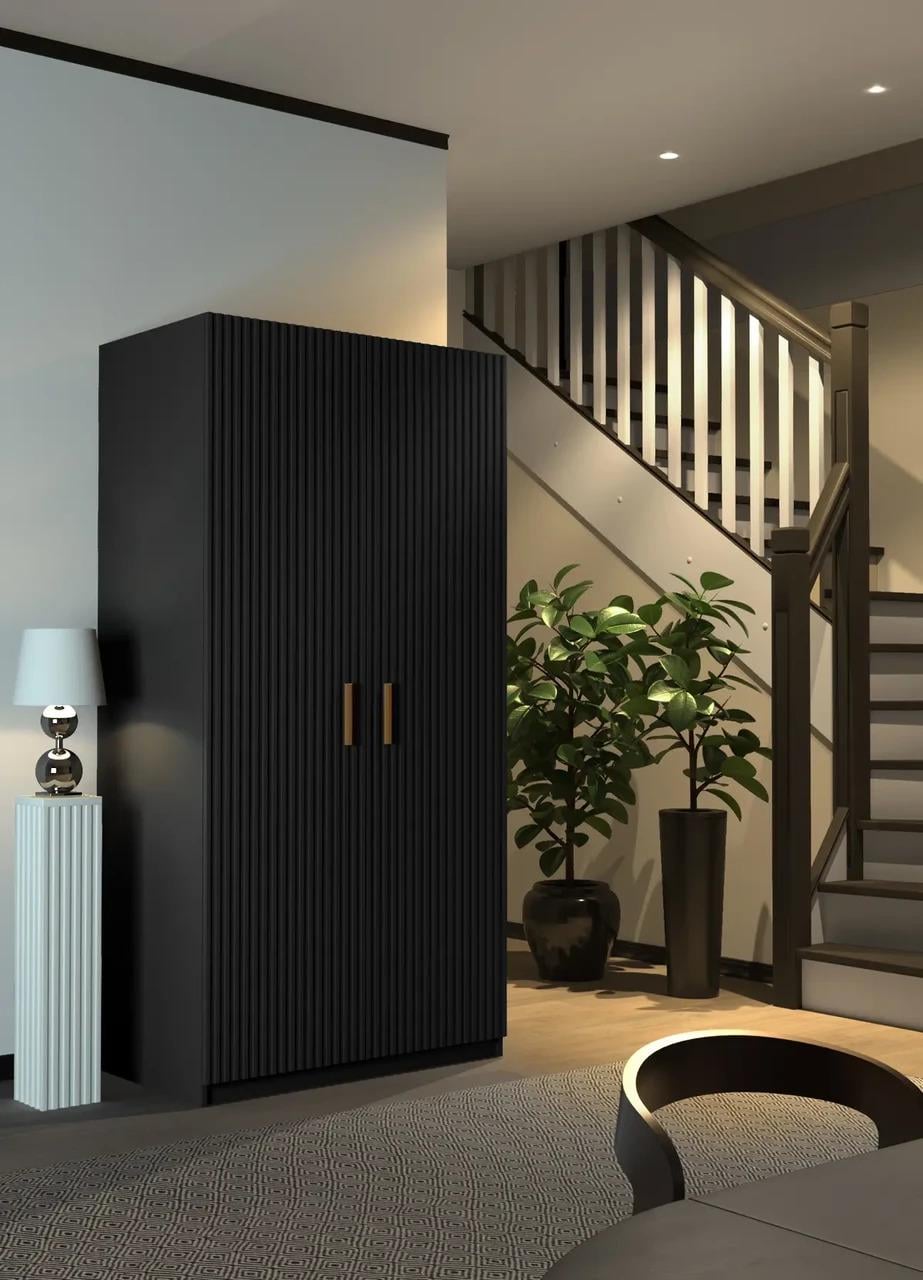 Шкаф Artos Design Verona 100 2D ламинированный ДСП/ламинированный МДФ 1000х580х2100 мм Черный (49206)