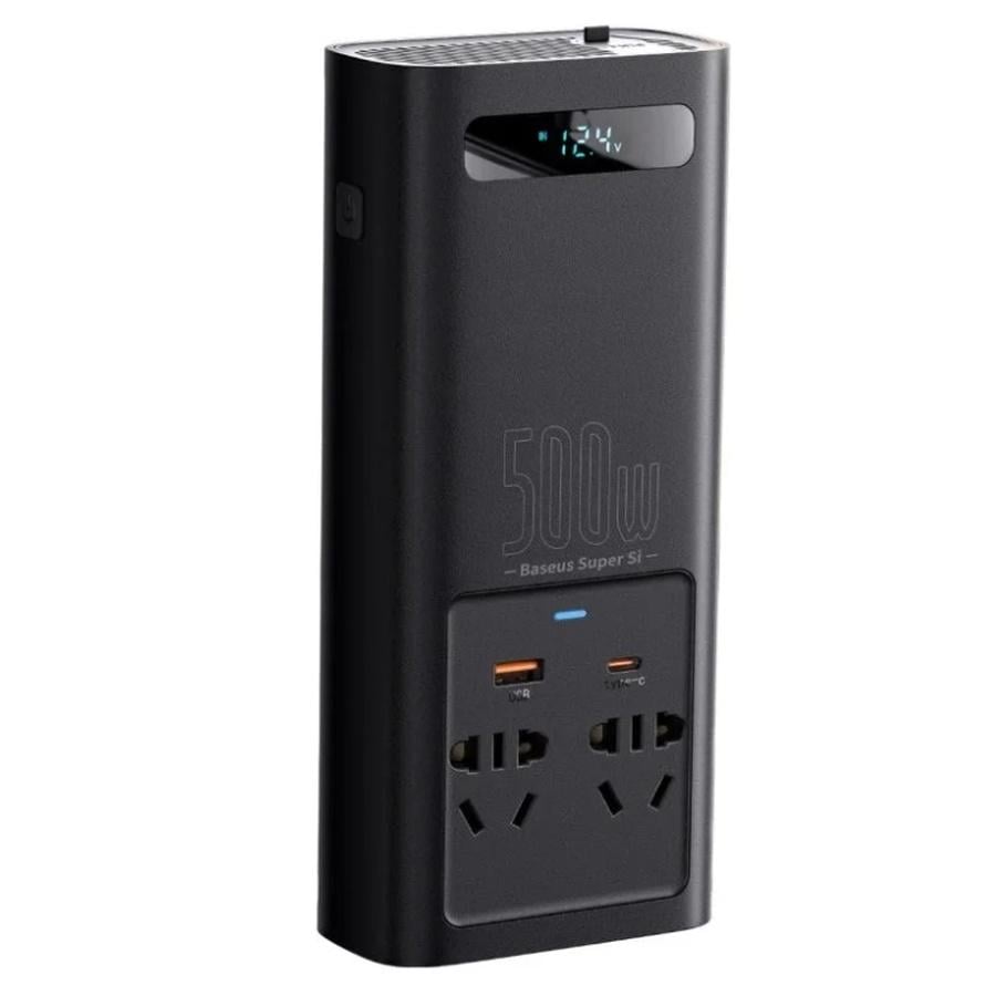 Інвертор автомобільний BASEUS Super Si Power Inverter 500W CN/EU 220V Black (CGNB000101) - фото 4 Інвертор автомобільний BASEUS Super Si Power Inverter 500W CN/EU 220V Black (CGNB000101) - фото 4