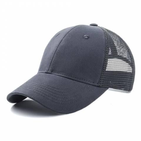 Бейсболка летняя Atrics IBT-001 хлопковая с сеткой на металлическом регуляторе M р. 55-56 Темно-серый