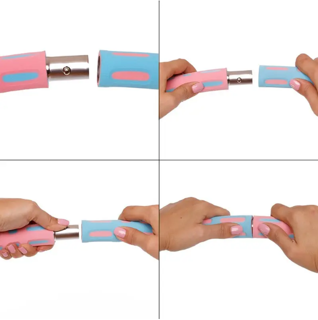 Обруч для гімнастики метал/неопрен 8 секцій D 99 см Рожевий/Бірюзовий (2521084920) - фото 5