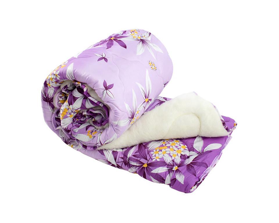 Одеяло полуторное из овечьей шерсти Лери Макс Сиреневый