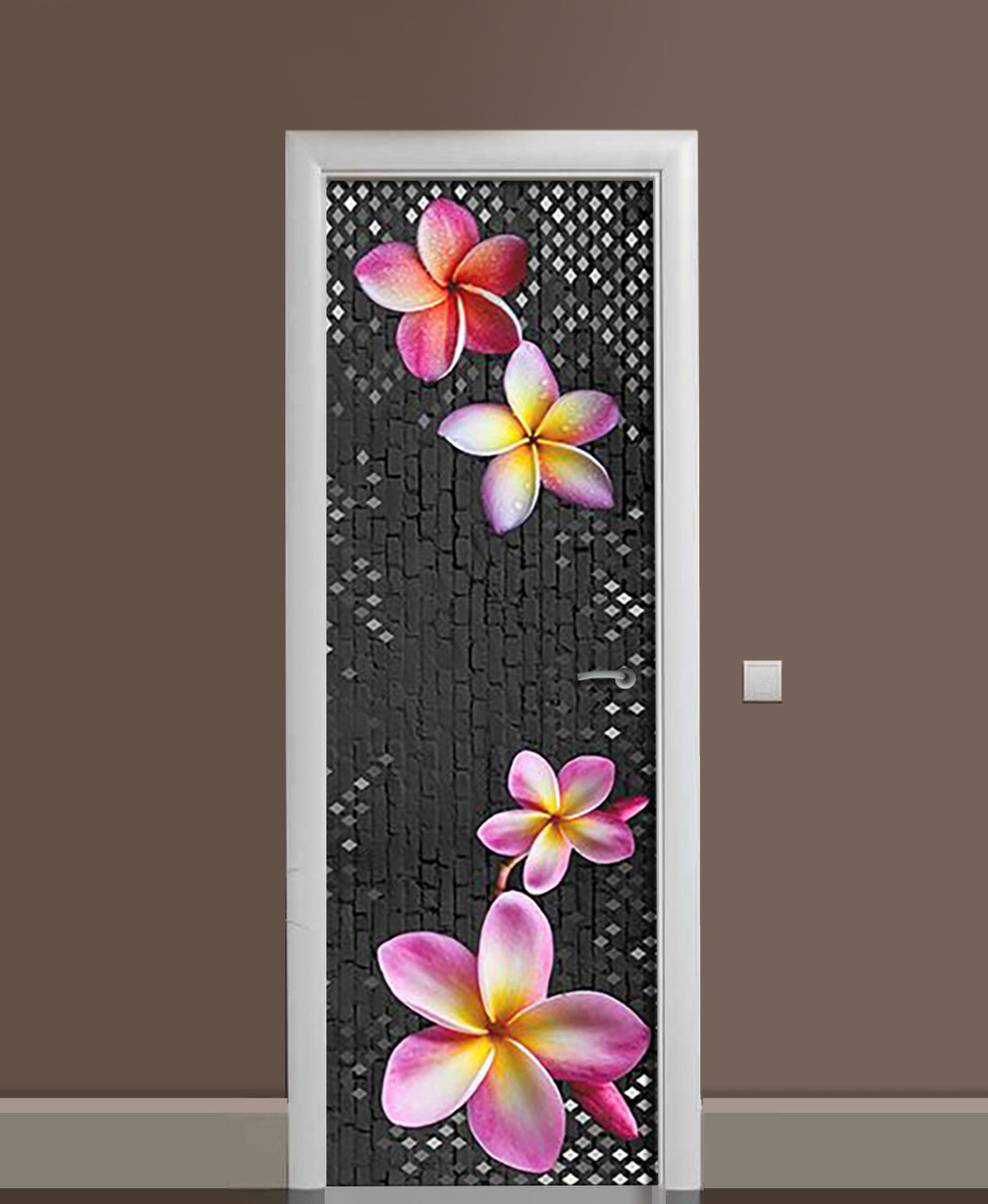 Наклейка 3D на дверь Zatarga "Гавайский цветок" виниловая 650х2000 мм