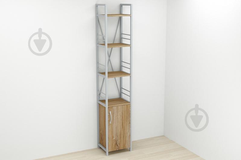Этажерка 4/34 Ferrum-decor Серии Конект с тумбой  179x34x28 Серый ДСП Таверна (FD1061)