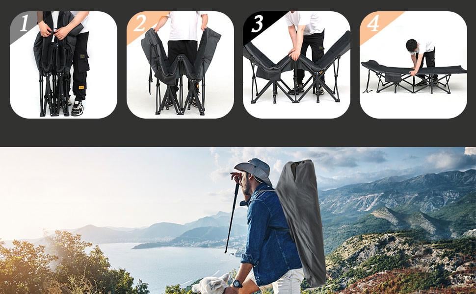 Шезлонг-кровать складная WCG CC-S11 матрас и подушка (CC-S11) - фото 4 Шезлонг-кровать складная WCG CC-S11 матрас и подушка (CC-S11) - фото 4