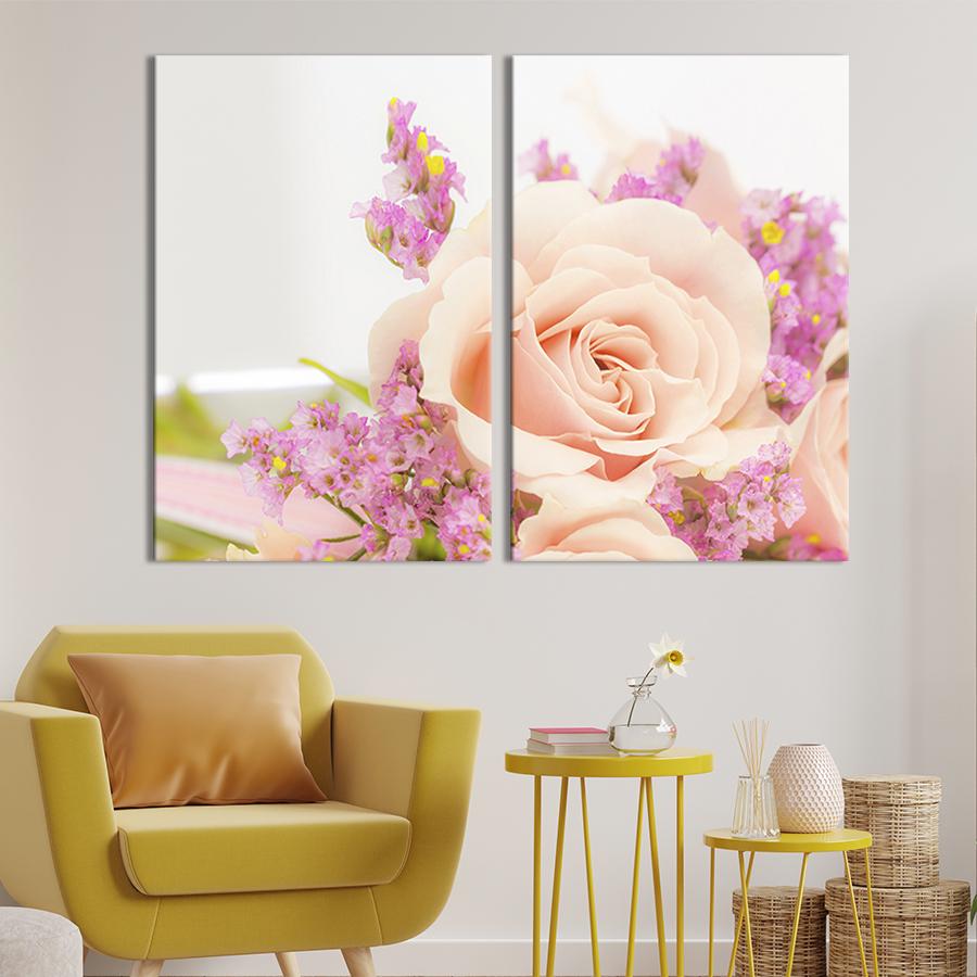 Модульная картина на холсте Диптих Нежный букет 71x51 см (213-2)