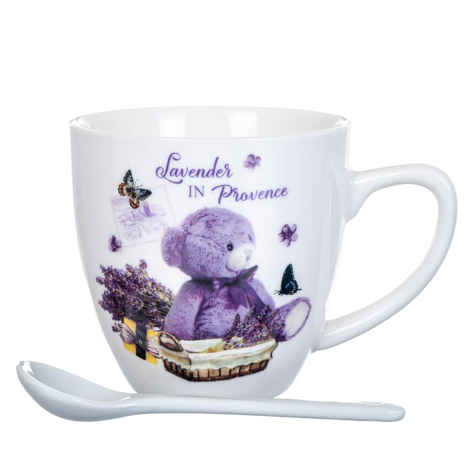 Кружка керамическая с ложкой Elisey Медвежонок с лавандой1 150 мл (8201-004)
