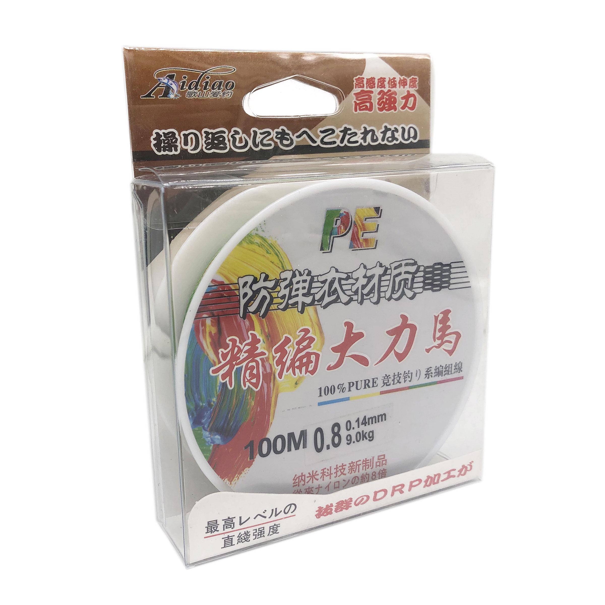 Шнур Aidiao PEx4 0.8 100 м 0,14 мм 9 кг Різнокольоровий (7888)