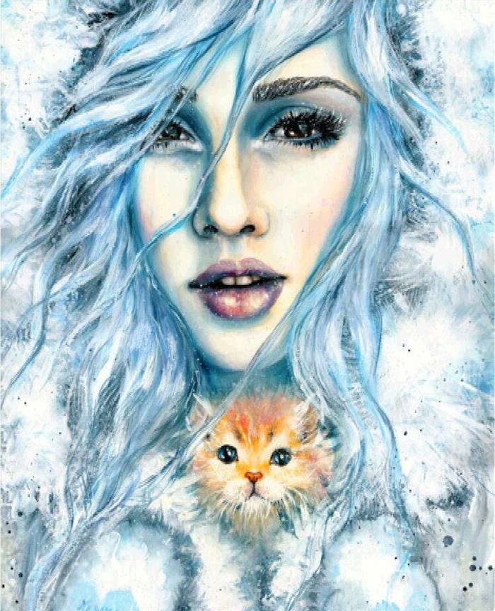 Алмазна мозаїка Emerald Craft Дівчина у Снігу повна викладка 30x25 см (17771)