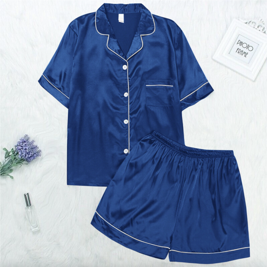 Піжама атласна JULY'S SONG Шовкові обійми XXL р. 50 Синій - фото 4 Піжама атласна JULY'S SONG Шовкові обійми XXL р. 50 Синій - фото 4