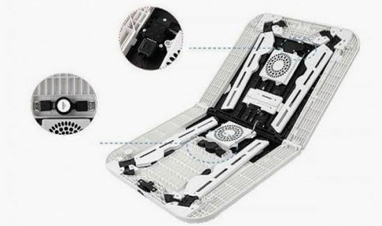 Столик для ноутбука E-TABLE трансформер с охлаждением Белый (NJ-414) - фото 6