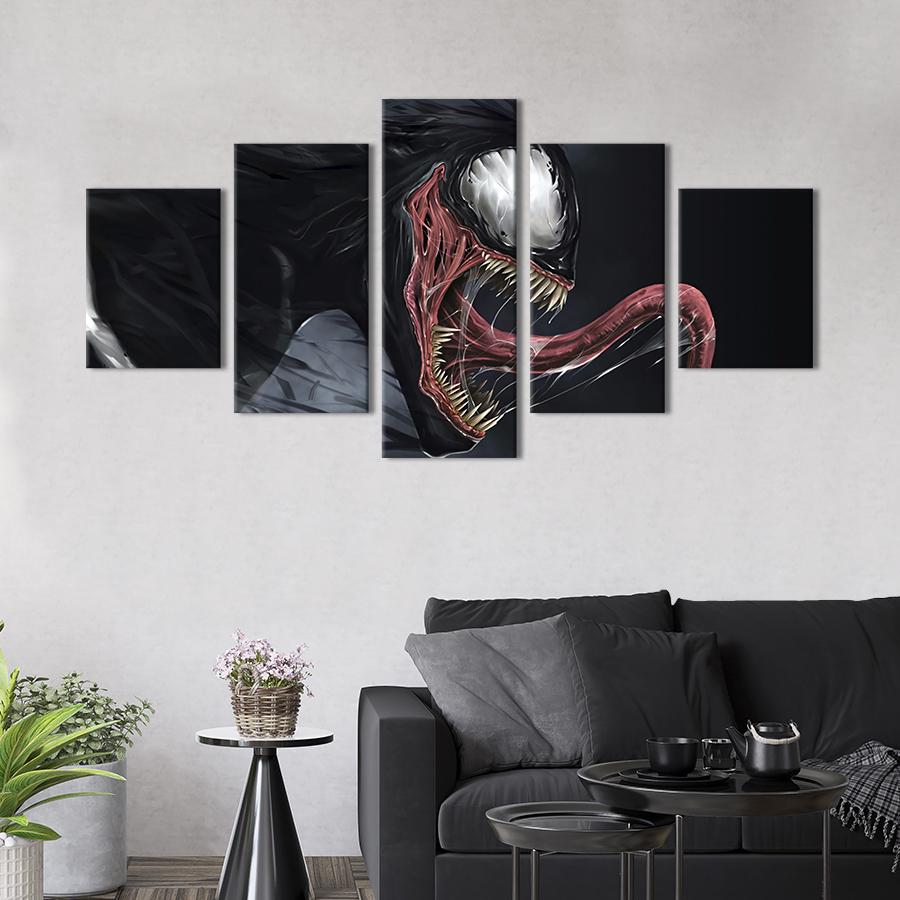 Модульная картина из 5 частей Персонаж Marvel Comics Веном 162x80 см (759-52)