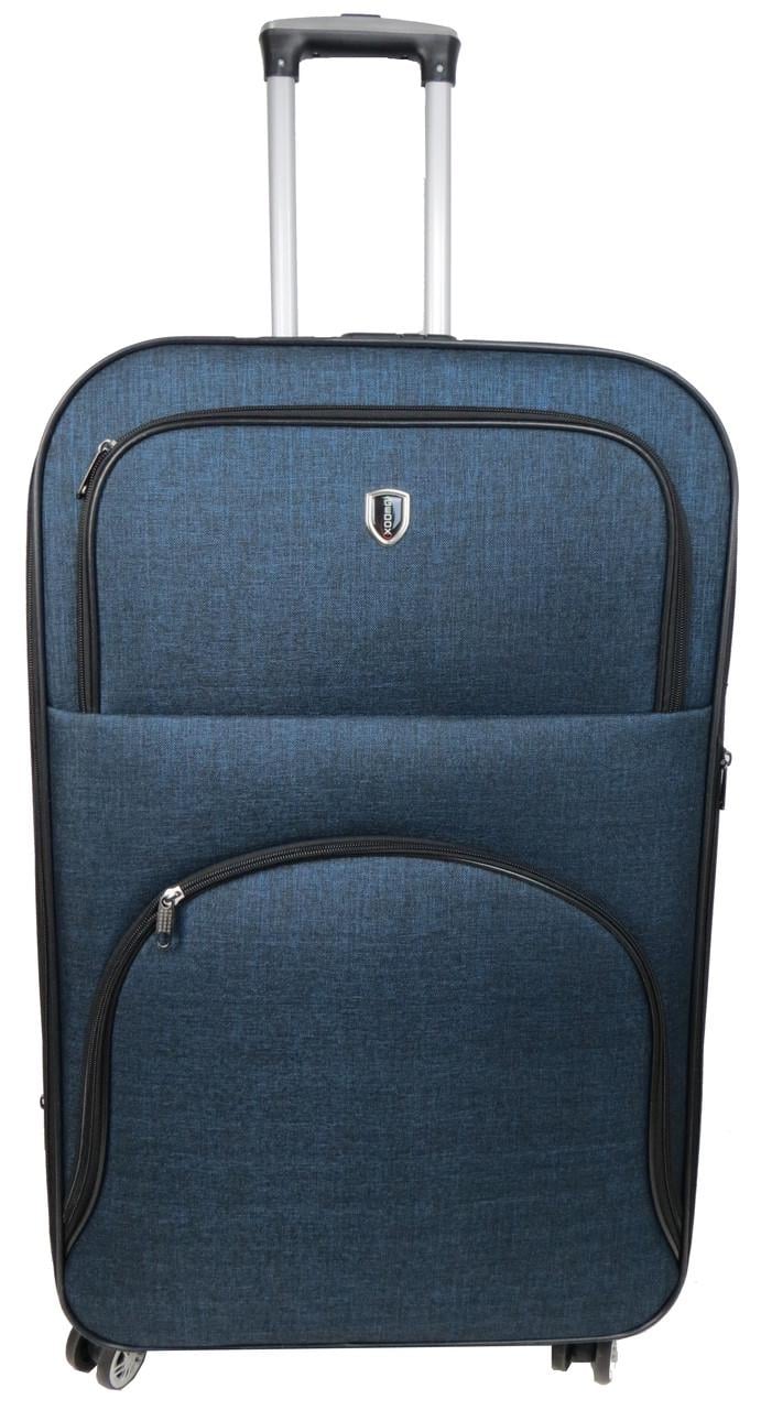 Чемодан на колесах Gedox большой тканевый 100 л Синий