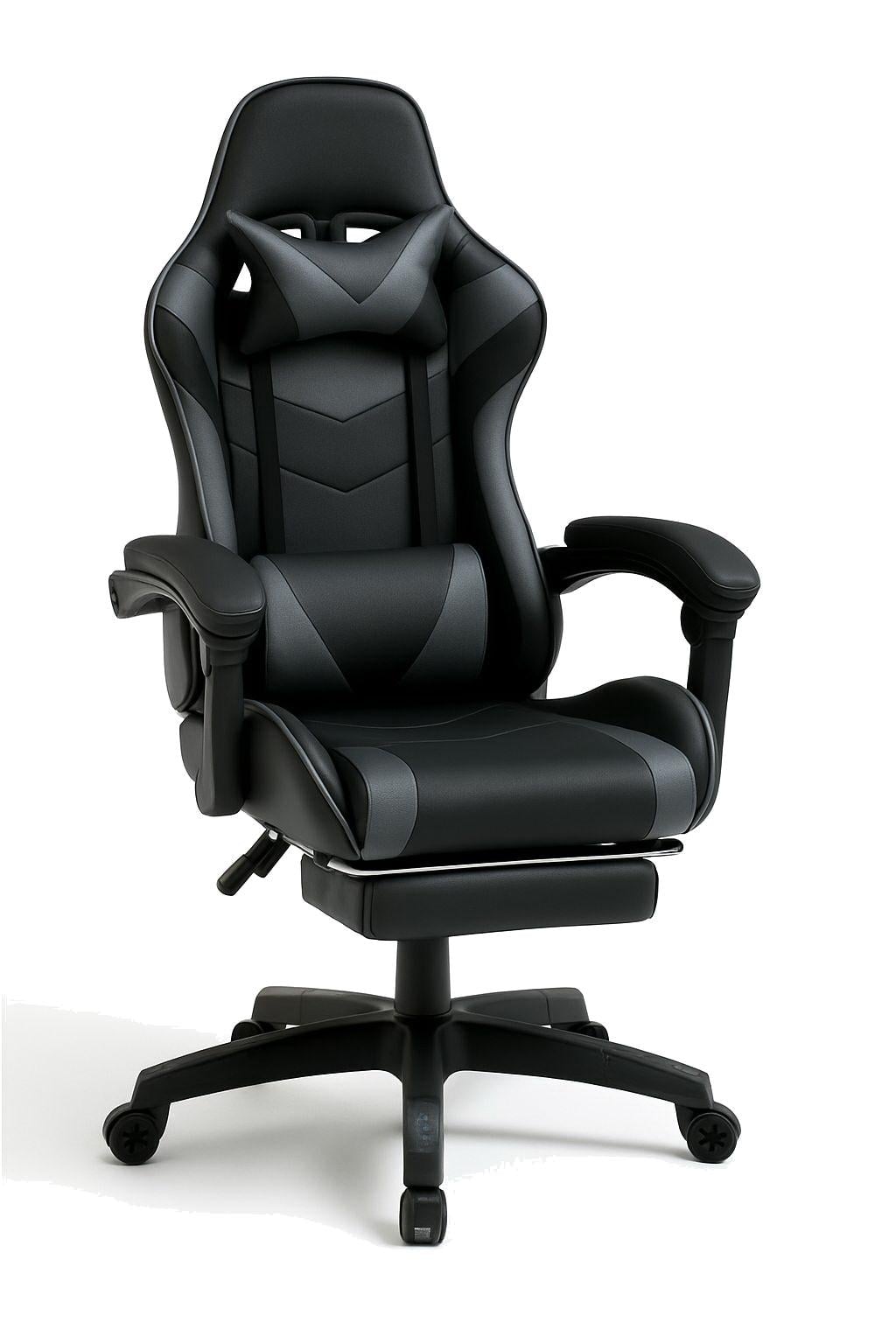 Кресло компьютерное Homart с подставкой для ног GC-222 Черный с серым (9931)