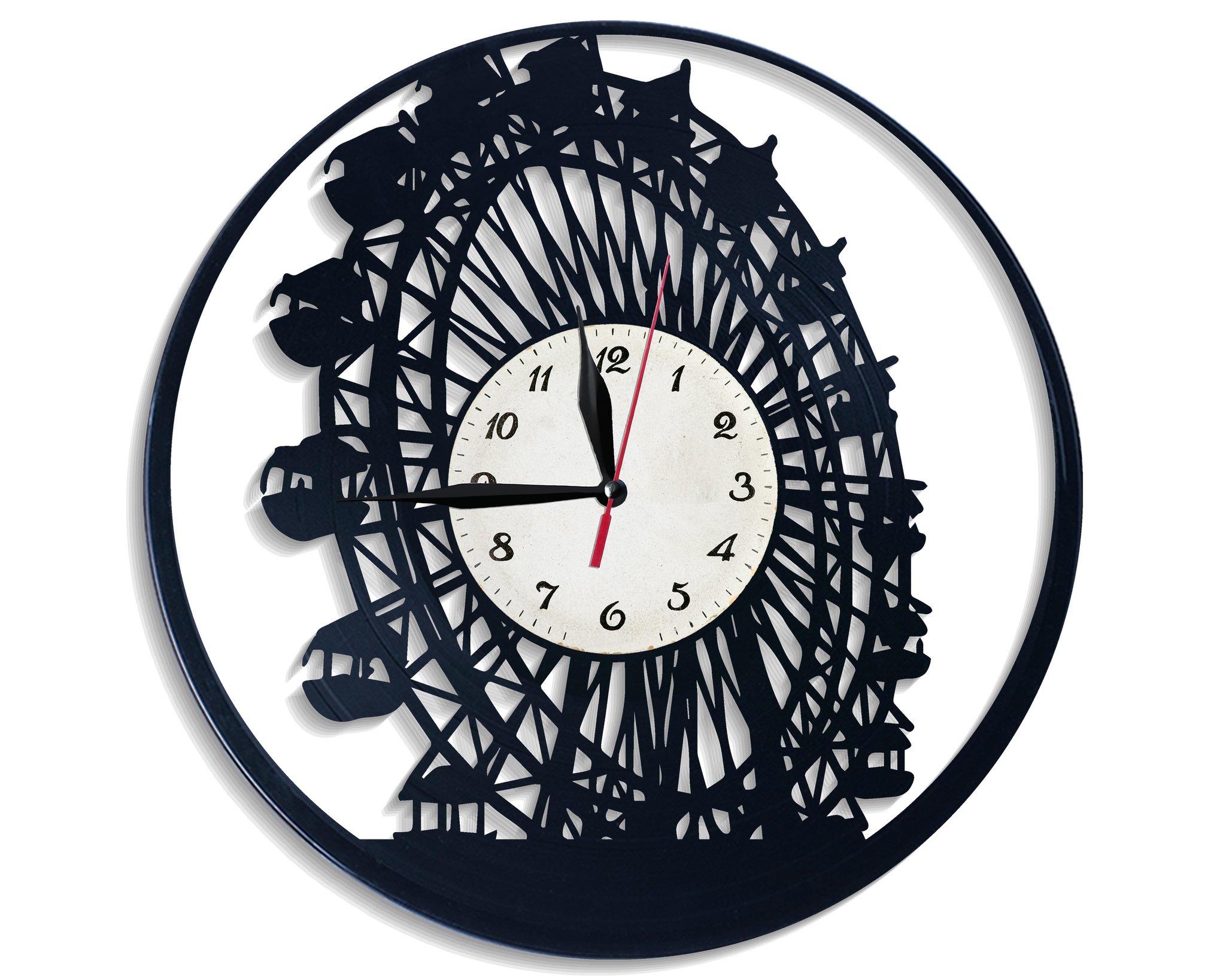 Часы настенные Колесо обозрения 2615 из виниловой пластинки
